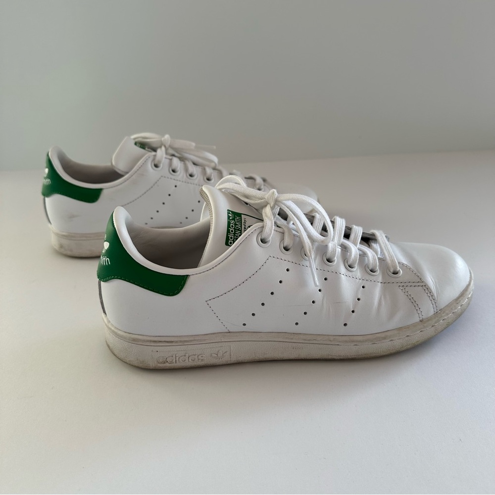 Adidas Women's White and Green Sneakers